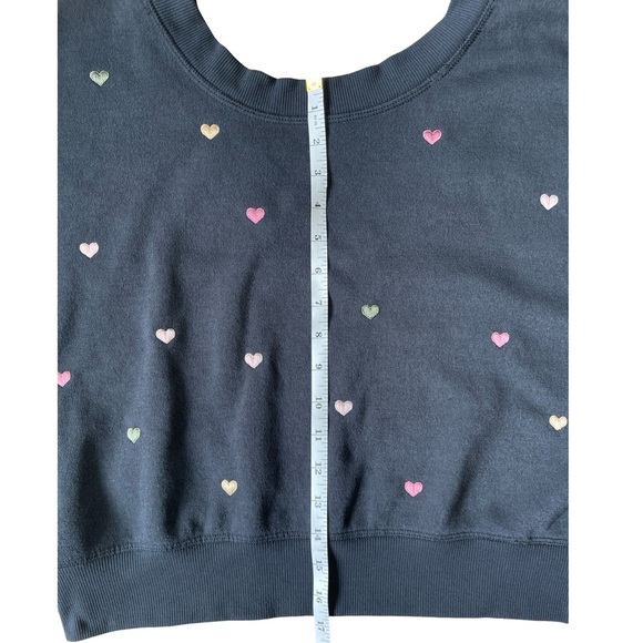 Vintage Havana Black Embroidered Heart Open Back Sweatshirt - Small - Picture 8 of 15